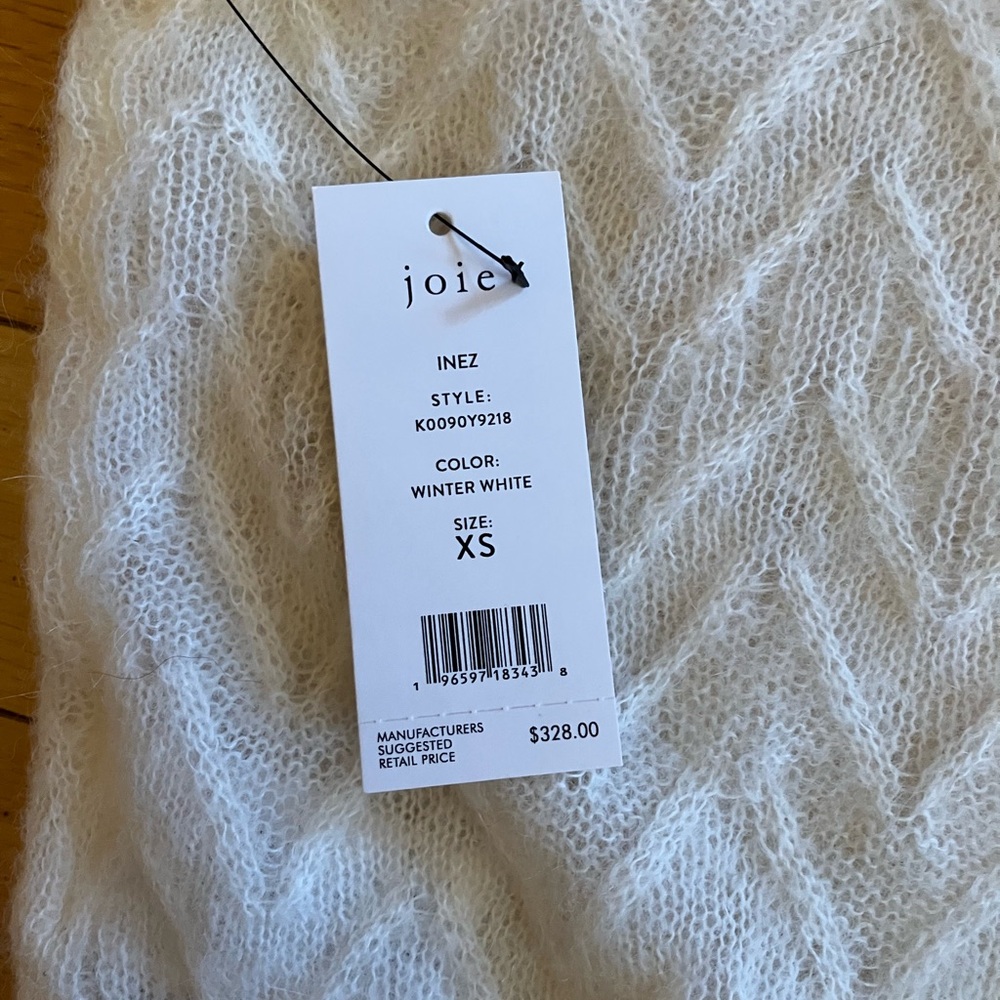Joie Alpaca White Chevron V-Neck Sweater New with Tags - Picture 5 of 6